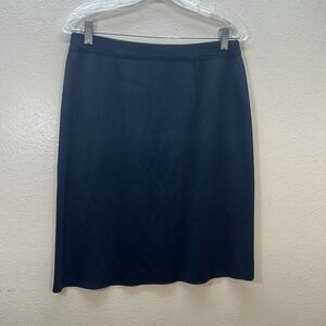 Misook Womens Black Straight Mini Pencil Skirt Size M Knee Length Classic Knit